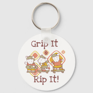 Grip It and Rip It Skateboarding Key Ring