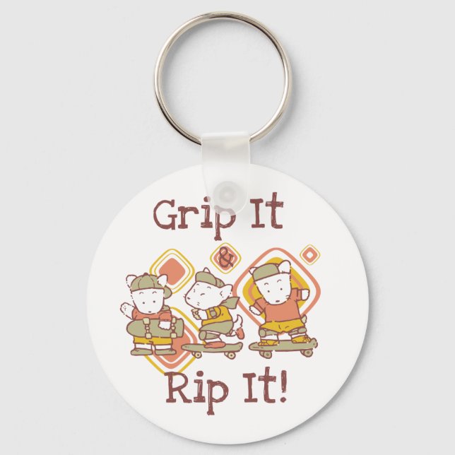 Grip It and Rip It Skateboarding Key Ring (Front)