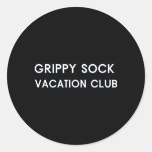 Grippy Sock Holiday Club Mental Health Wellness Classic Round Sticker