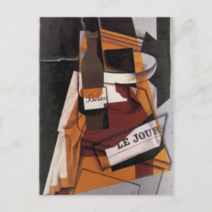 Gris - Bottle, Newspaper and Fruit Bowl Postcard