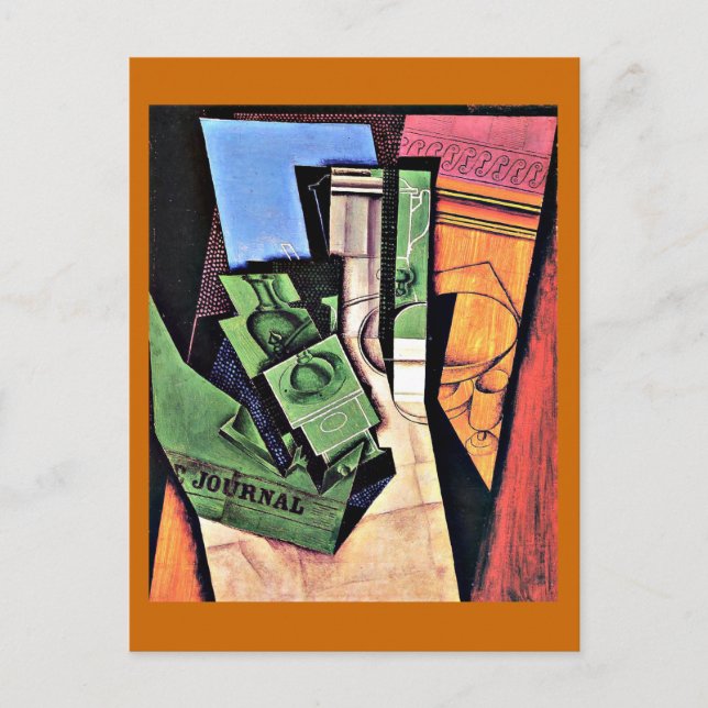 Gris - Breakfast, famous painting, Postcard (Front)