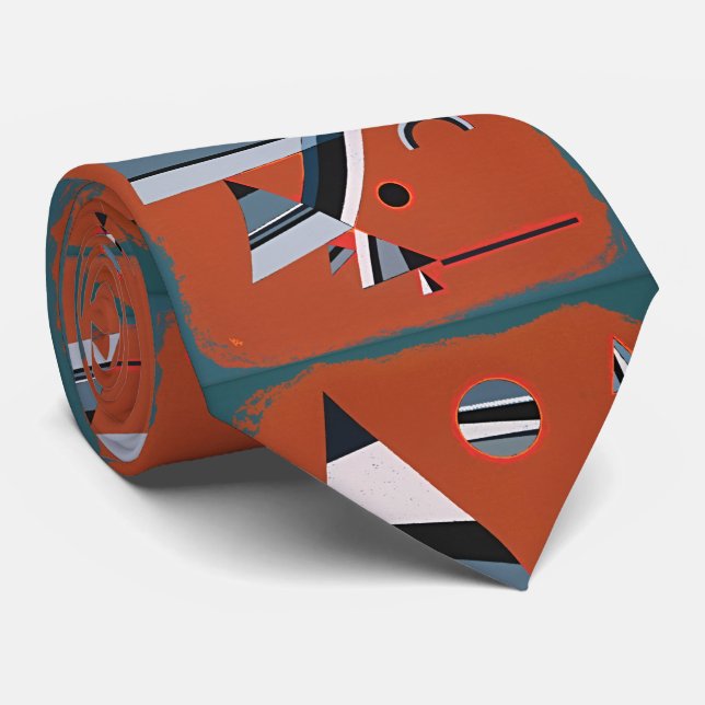 Gris by Wassily Kandinsky: Retro Art Redefined Tie (Rolled)