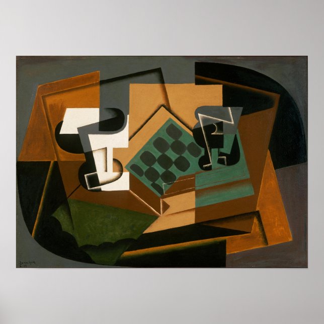 Gris - Chessboard Glass And Dish Poster (Front)