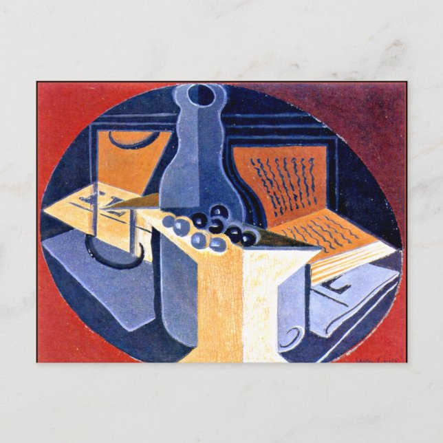 Gris - Grapes, Carafe and Book Postcard (Front)