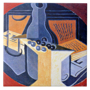 Gris - Grapes, Carafe and Book Tile