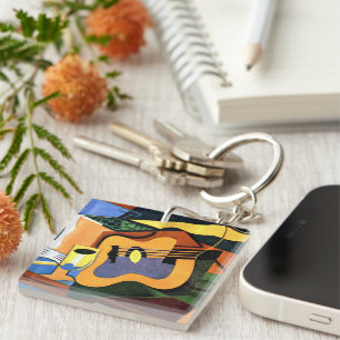 Gris - Guitar and Bottle Key Ring