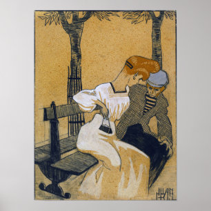 Gris - Man And Woman On Bench 1908 Poster