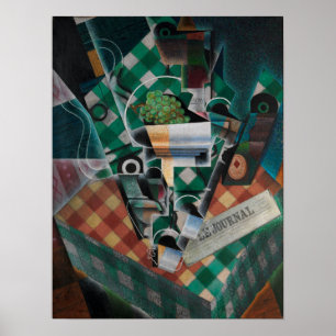 Gris - Still Life With Checked Tablecloth 1915 Poster