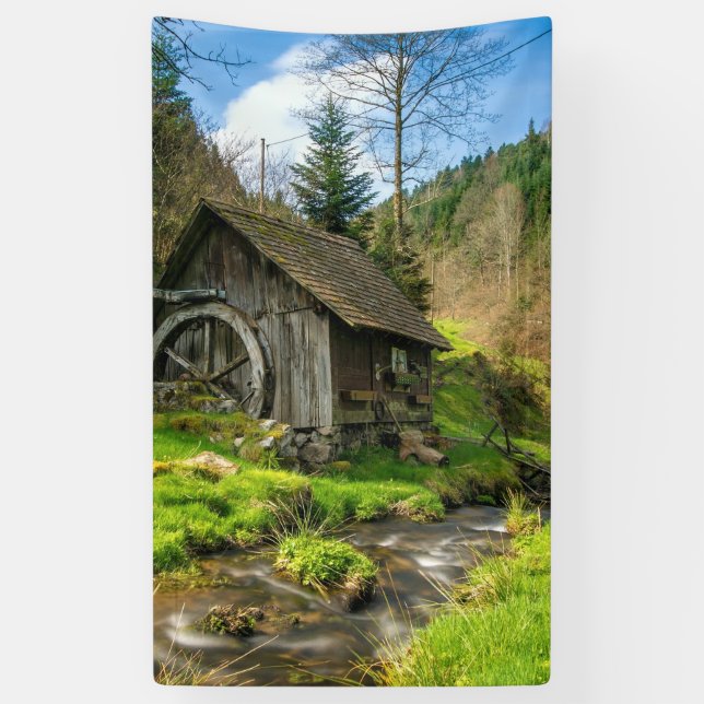 Grist Mill in the Black Forest Banner (Vertical)