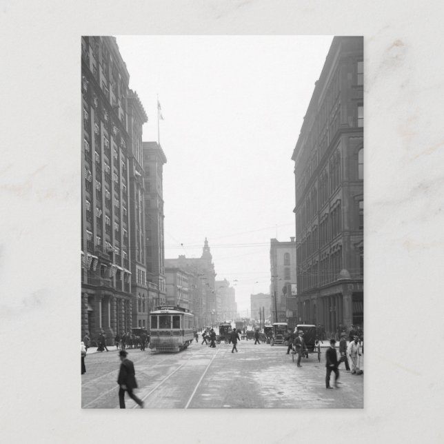 Griswold Street, Detroit: 1906 Postcard (Front)