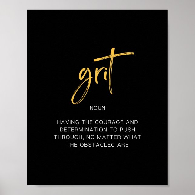 Grit Inspiring Quote Poster (Front)