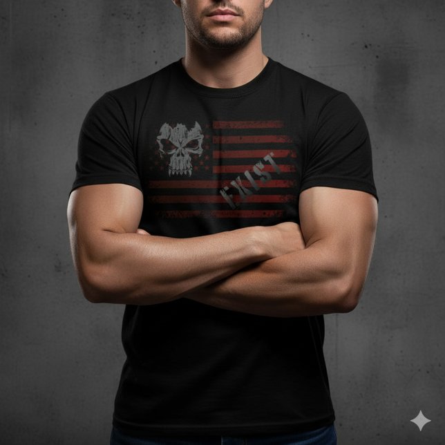 Grit & Patriotism Skull Flag Shirt | Tough Distres (Creator Uploaded)