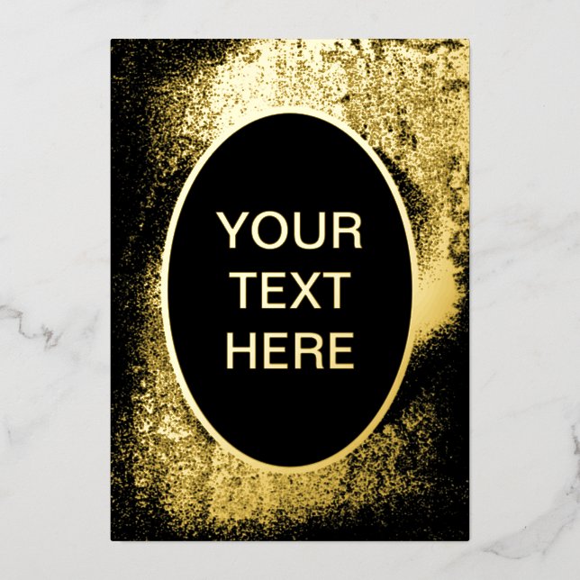 Gritty and Glamourous Golden Grunge Foil Blank Car (Front)