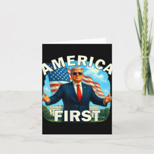 Gritty Bold Retro Political Slogan America First D Card