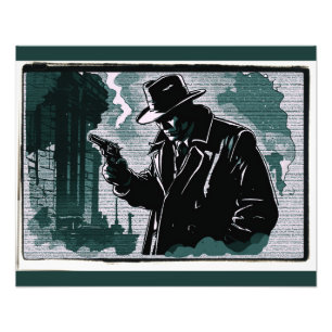 Gritty City Urban Detective 1940s Vintage Style Photo Print