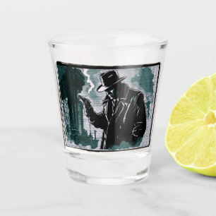 Gritty City Urban Detectives 1940s Vintage Style Shot Glass