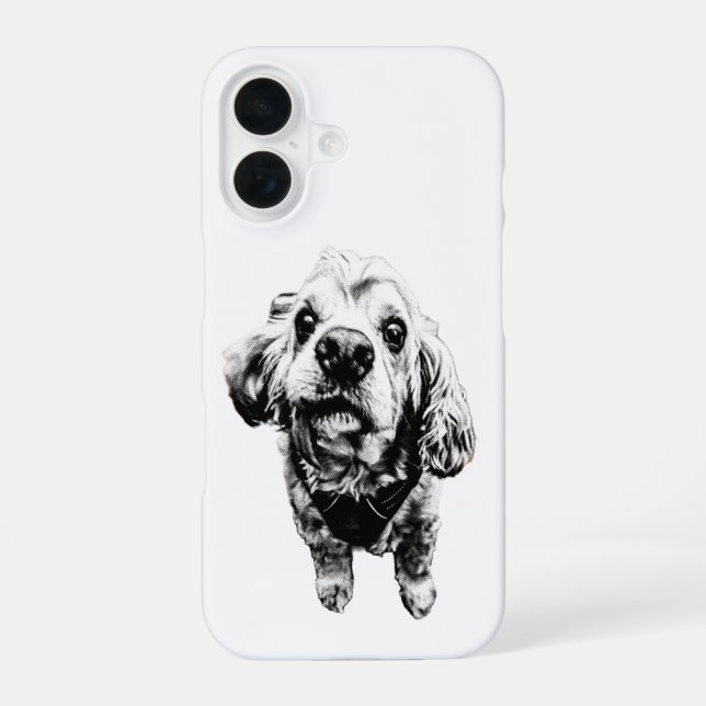 Gritty Cocker Spaniel Art – Grit, Loyalty iPhone 16 Case (Back)