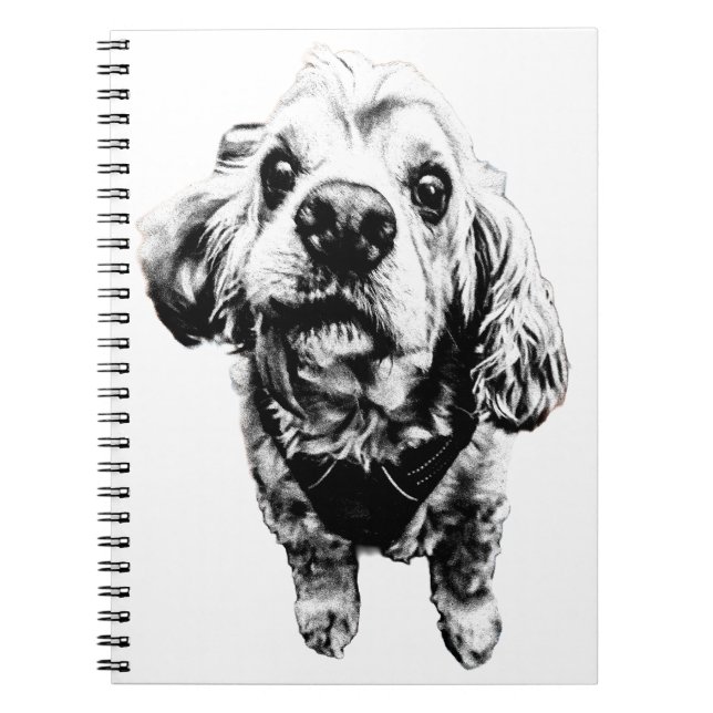 Gritty Cocker Spaniel Art – Scribbles with Soul Notebook (Front)
