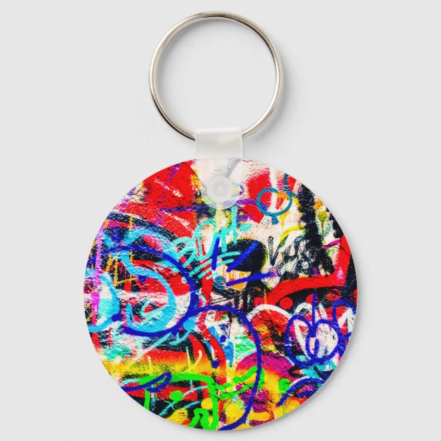 Gritty Crazy Graffiti Key Ring (Front)