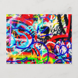 Gritty Crazy Graffiti Postcard