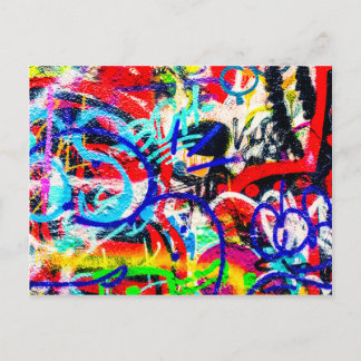Gritty Crazy Graffiti Postcard
