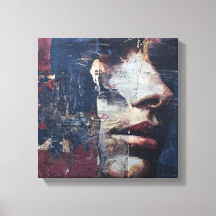 Gritty Distressed Portrait Canvas print