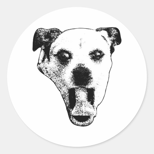 Gritty Dog Face, High Drama Classic Round Sticker (Front)