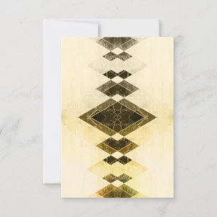 Gritty Golden Grunge Art Deco Blank Invitation