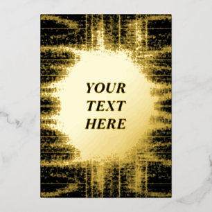Gritty Golden Grunge Foil Blank Card 