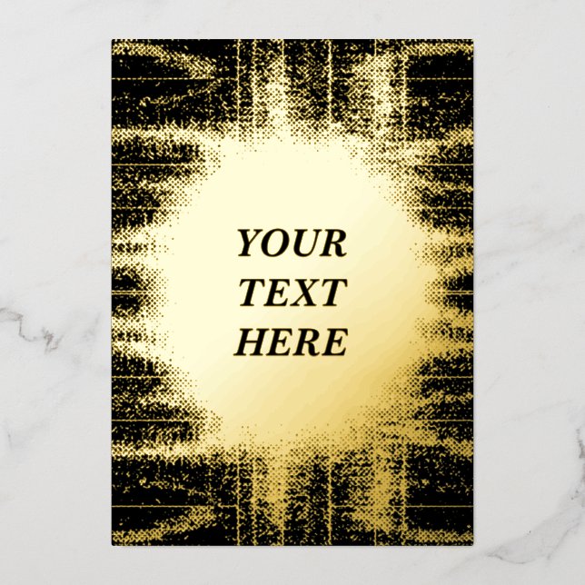 Gritty Golden Grunge Foil Blank Card  (Front)