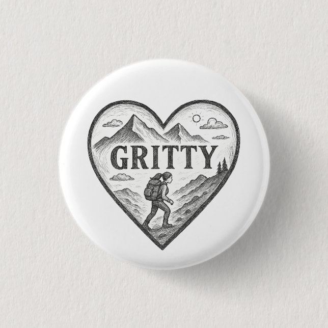 Gritty Heart  3 Cm Round Badge (Front)