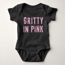 Gritty In Pink - Baby Jersey Bodysuit (Black)