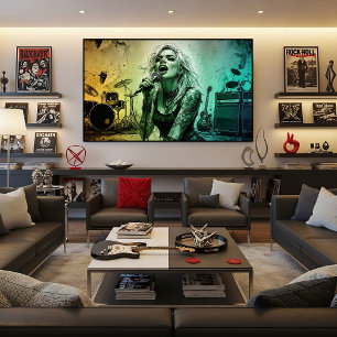 Gritty Rock Singer Female Vocalist Grunge Canvas Print