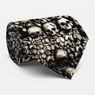 Gritty skulls from the Catacombs of Paris Tie