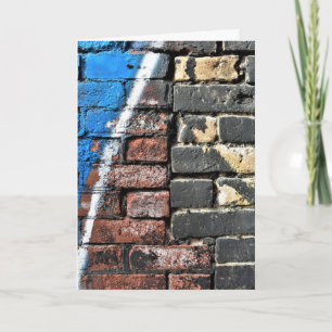 Gritty Two Tone Graffiti Art Brick Wall Card