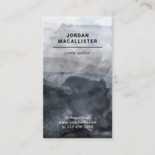 Gritty Watercolor Crime Author Business Card