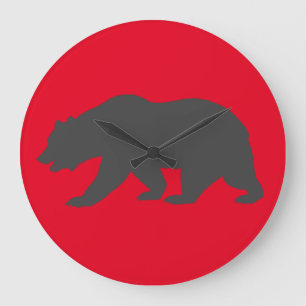 GRIZLY BEAR RED wall clock