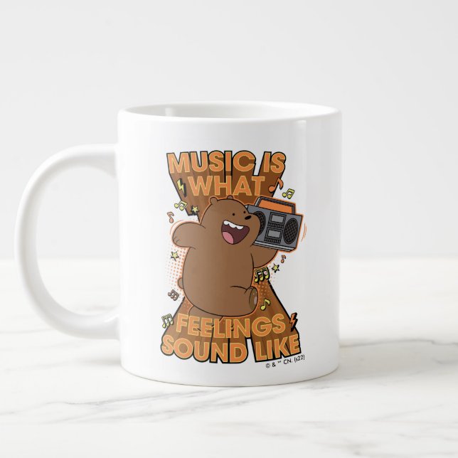 Grizz - Music is What Feelings Sound Like Large Coffee Mug (Left)