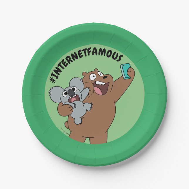 Grizz & Nom Nom - #InternetFamous Paper Plate (Front)