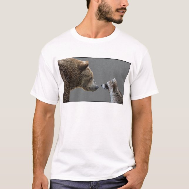 Grizzle Bear Meets Racoon T-Shirt (Front)