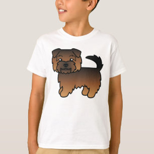 Grizzle Norfolk Terrier Cartoon Dog Illustration T-Shirt