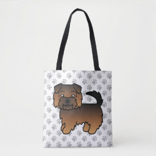Grizzle Norfolk Terrier Cartoon Dog & Paws Tote Bag