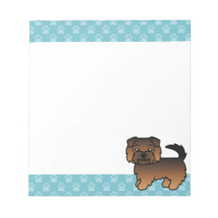 Grizzle Norfolk Terrier Dog And Blue Borders Notepad