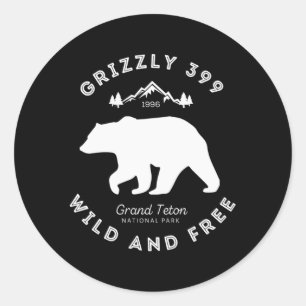 Grizzly 399 Wild Free Grand Teton National Park Classic Round Sticker