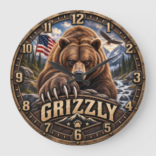 Grizzly – American Wild Large Clock