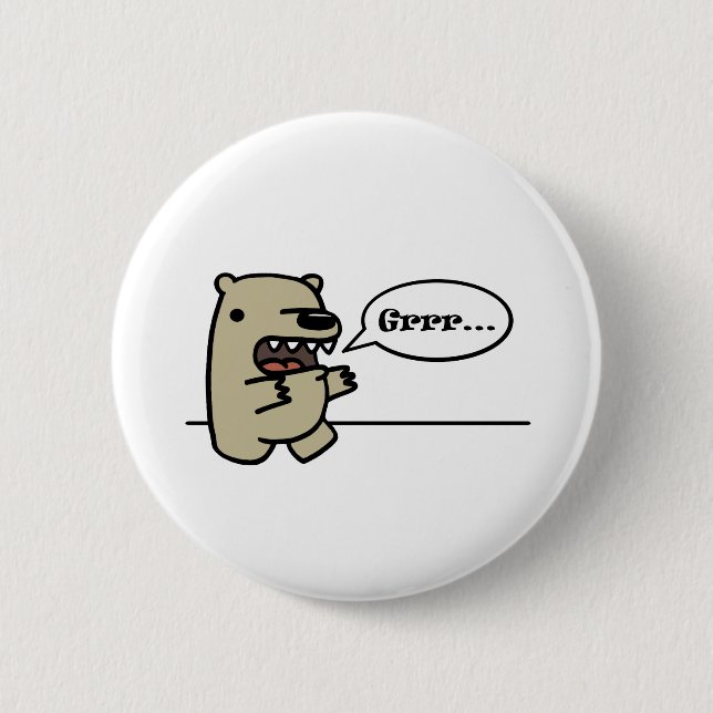 Grizzly Bear 6 Cm Round Badge (Front)