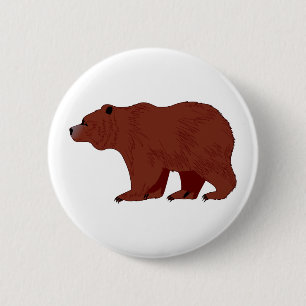 Grizzly Bear 6 Cm Round Badge