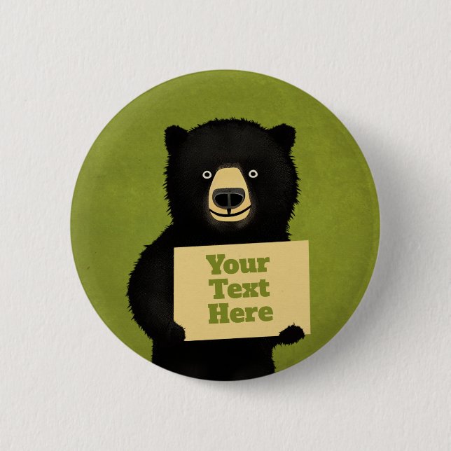 Grizzly Bear 6 Cm Round Badge (Front)