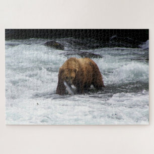 Grizzly Bear Alaska Salmon Fishing Wildlife Jigsaw Puzzle