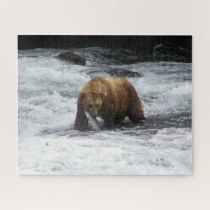 Grizzly Bear Alaska Salmon Fishing Wildlife Jigsaw Puzzle
